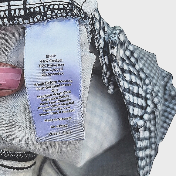 Womens 4P Talbots Black & White Retro Gingham Academia Soft Girl Check Skirt - Picture 5 of 6